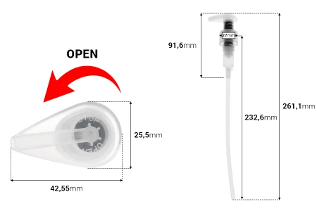Metal free pumpica za kreme od plastike (bez metala) 24/410 za kozmetiku-dimenzije_slike