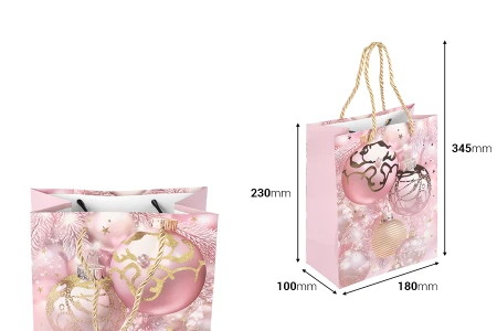 Božićne papirne poklon kese, dimenzija 180x100x230 mm sa ručkom - 12 kom raznih motiva-dimenzije_slike