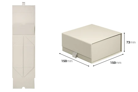 Siva papirna kutija sa magnetnim zatvaranjem, 150x73x150 mm-dimenzije_slike