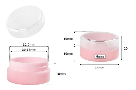 Akrilna roze kutijica 10mL, sa providnim zatvaračem - 12 kom-2