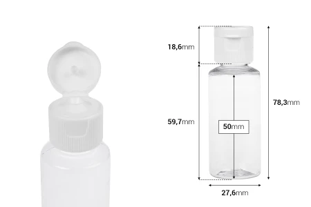 Plastična bočica za šampon 30 mL sa flip top zatvaračem - 12 kom-2