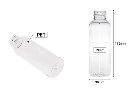 Plastična PET cilindrična boca 100mL, PP24/410 - 12 kom-dimenzije_slike