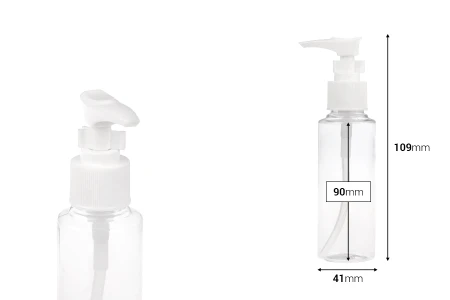 Plastična PET Flašica 100mL sa pumpicom - 12 kom-dimenzije_slike