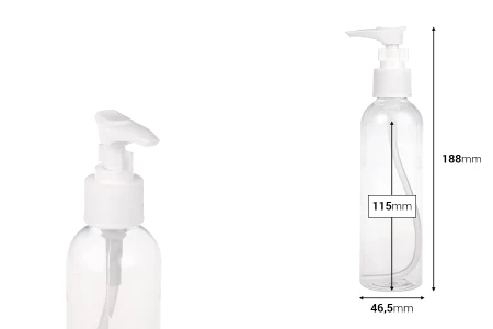 Plastična PET Flašica 200mL sa pumpicom - 12 kom-dimenzije_slike