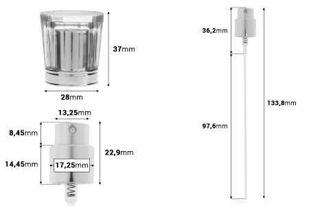 Set - sprej 15/400 i luksuzni akrilni poklopac u zlatnoj ili srebrnoj boji-dimenzije_slike
