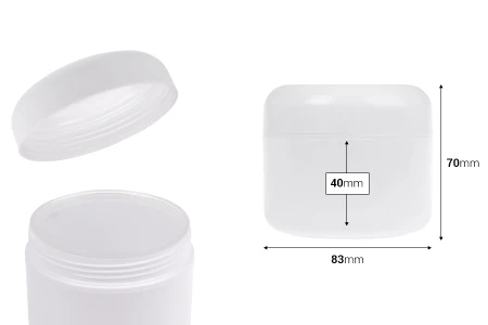 Bela plastična kutija sa duplim dnom, 200mL sa zatvaračem i međupoklopcem - 12 kom-2