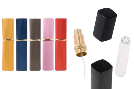 Staklena bočica za parfem sa sprejom od 10 ml u aluminijumskoj kutiji u raznim bojama-slika_proizvoda