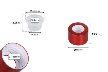 Aluminijumski prsten PP28 sa plastičnim čepom za osveživač prostora-dimenzije_slike