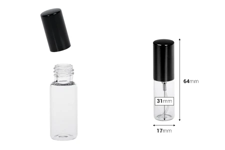 Staklena bočica 5mL za parfem sa sprejom i aluminijumskim zatvaračem - 6kom-dimenzije_slike