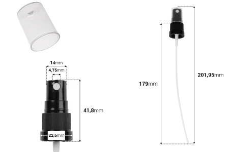 Plastični sprej 18/410 sa sigurnosnim zatvaranjem i providnim plastičnim poklopcem-dimenzije_slike