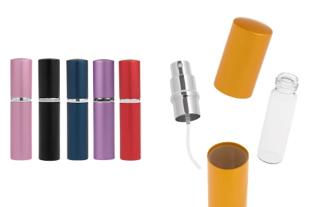 Staklena flašica 5mL sa sprejom za parfem, u aluminijumskoj tubici - 5 kom-slika_proizvoda