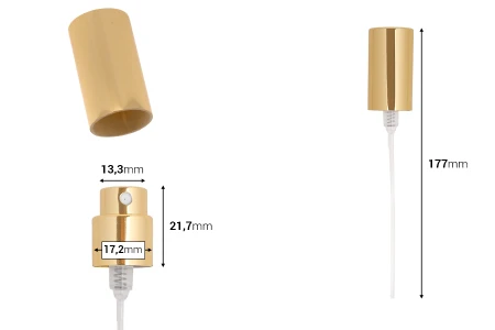 Sprej sa poklopcem za parfemske bočice sa sigurnosnim Crimp zatvaranjem 15mm, više boja-dimenzije_slike