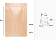 Kraft DoyPack kesice 200x80x300 mm sa zip zatvaranjem, prozorom, unutrašnjom i spoljašnjom providnom oblogom i mogućnošću termo zatvaranja - 50 kom Kraft DoyPack kesice 200x80x300 mm sa zip zatvaranjem, prozorom, unutrašnjom i spoljašnjom providnom oblogom i mogućnošću termo zatvaranja - 50 kom