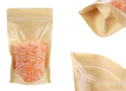 Kraft (14c) DoyPack kesice 120x40x200mm sa providnom prednjom stranom (8c), zip zatvaranjem i mogućnošću termo zatvaranja – 100 kom