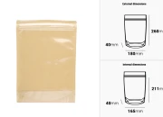 Kraft (14c) DoyPack kesice 180x40x260mm sa providnom prednjom stranom (8c), zip zatvaranjem i mogućnošću termo zatvaranja – 100 kom