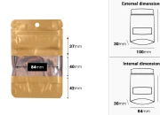 Aluminijumske DoyPack kesice sa zip zatvaranjem, prozorom, ovalnim dnom i sa mogućnošću termo lepljenja 100x30x150mm - 100kom Aluminijumske DoyPack kesice sa zip zatvaranjem, prozorom, ovalnim dnom i sa mogućnošću termo lepljenja 100x30x150mm - 100kom