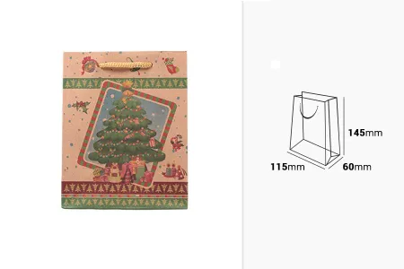 Božićna kesa sa ručkom od kanapa 115x60x145mm, u 7 dizajna - 20 kom-2