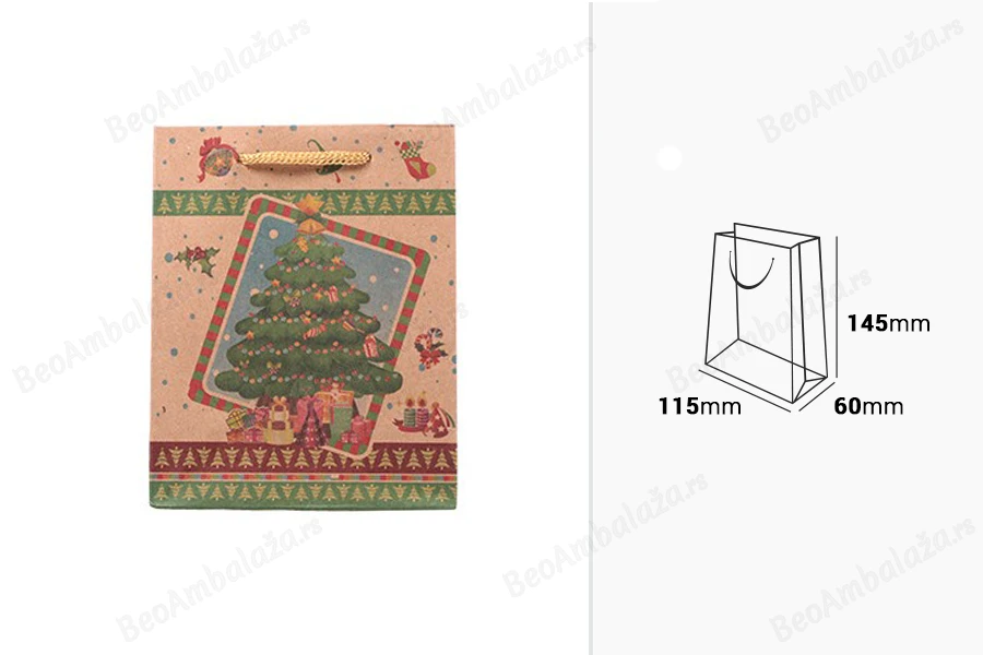 Božićna kesa sa ručkom od kanapa 115x60x145mm, u 7 dizajna - 20 kom-dimenzije_slike