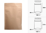 Kraft DoyPack kesice 180x40x260 mm sa zip zatvaranjem, unutrašnjom aluminijumskom oblogom, ovalnim dnom i sa mogućnošću termo zatvaranja – 50 kom Kraft DoyPack kesice 180x40x260 mm sa zip zatvaranjem, unutrašnjom aluminijumskom oblogom, ovalnim dnom i sa mogućnošću termo zatvaranja – 50 kom