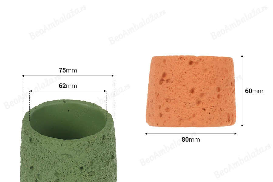 Cementna dekorativna posuda za sveće 80x60 mm u raznim bojama-dimenzije_slike