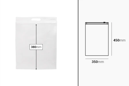 Plastična PE kesa 350x450mm sa patent zatvaračem - 20 kom-dimenzije_slike