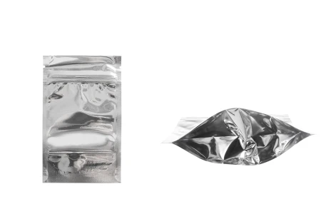 Aluminijumske DoyPack kesice sa zipom, transparentnom prednjom stranom, ovalnim dnom i sa mogućnošću termo zatvaranja 90x30x135 mm - 100 kom-slika_proizvoda
