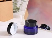 Staklena plava teglica 50mL za kreme - bez zatvarača