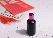 Staklena crna bočica od peskiranog stakla za etarska ulja 50mL, sa grlom PP18