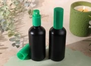 Staklena crna bočica od peskiranog stakla za etarska ulja 100mL, sa grlom PP18