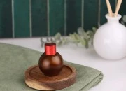 Okrugla staklena bočica od 30mL, od karamel braon peskiranog stakla