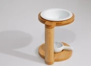 Drveni osveživač prostora sa keramičkom posudom za aromatične voskove ili ulja i sa keramičkom kašičicom za svećicu-slika_360