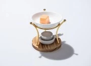 Metalni osveživač prostora sa drvenom osnovom, keramičkom kašikom i posudom za voskove i ulja Metalni osveživač prostora sa drvenom osnovom, keramičkom kašikom i posudom za voskove i ulja-slika_360