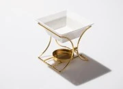 Četvrtasti metalni osveživač prostora sa keramičkom posudom za voskove i ulja-slika_360