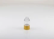 Airless plastična flašica 15mL za kreme sa aluminijumskom osnovom i aluminijumskim zatvaračem u MAT zlatnoj boji