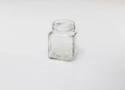 Staklena kockasta tegla za med ili kafu 212mL (za T.O. 58 zatvarač) - bez zatvarača-slika_360