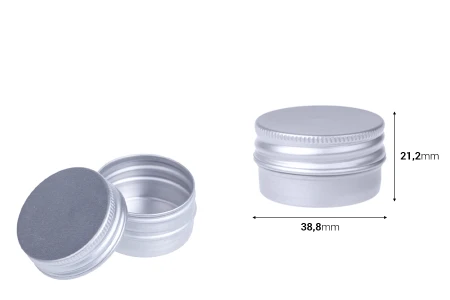 Aluminijumska kutija za kreme sa širokim poklopcem 15 ml                                                 Šifra 73-15 Zapremina  15 ml-dimenzije_slike